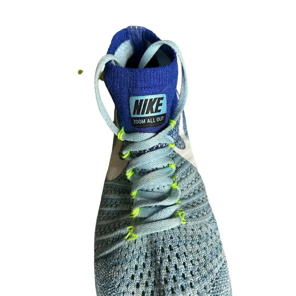 Nike Zoom All Out Flyknit Sneakers Shoes Blue Green 845361-400 Women's Size 8